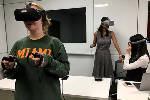 Students use XR technologies in the classroom