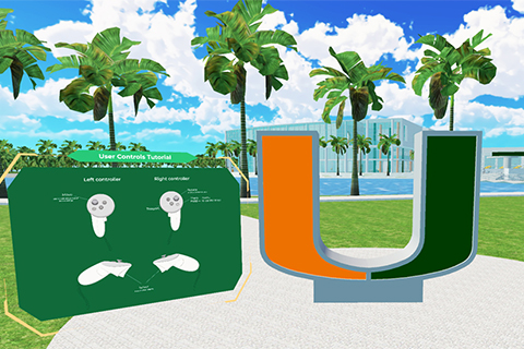 University of Miami First-Year Directions UMverse image showing virtual campus
